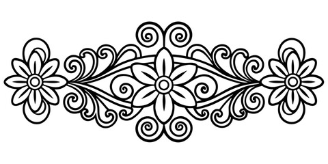Poster - Elegant floral flourish border, perfect for invitations and design accents, adding a touch of sophistication and charm to your creations