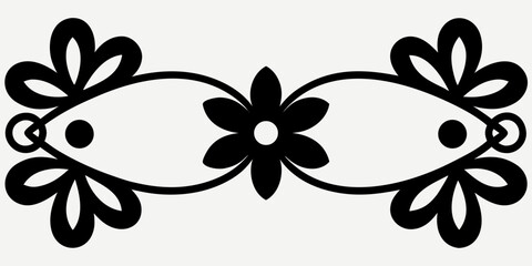 Fototapete - Elegant floral divider flourish in black, a decorative element offering classic style and sophistication for design projects and layouts