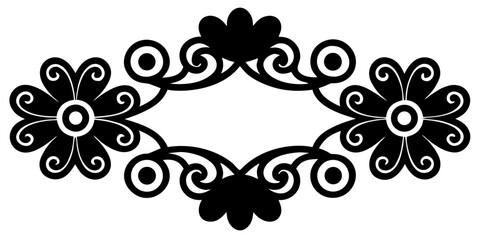 Poster - Elegant floral frame element for captivating designs, perfect for wedding invitations and stationery accents with a touch of botanical charm