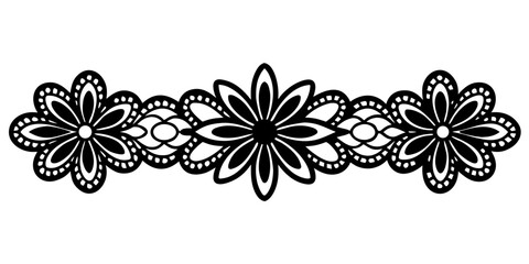 Poster - Elegant floral border design element for invitations and cards, creating a stylish accent with flower blossoms and delicate details