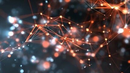 Poster - Abstract Network Connection: A mesmerizing visual representation of interconnected nodes and data flow, with an emphasis on advanced technology and the digital age.