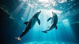 Artistic images of the dolphin ocean