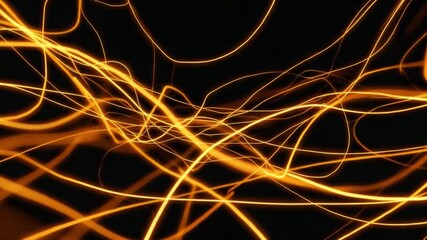 Poster - Dynamic Light Trails: Abstract art that portrays flowing, radiant light trails weaving against a contrasting black backdrop. The image captures energy and motion.