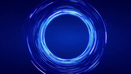 Poster - Futuristic Blue Circle: A mesmerizing, luminous blue circle, glowing with vibrant energy, creates a sense of infinite possibilities and technological advancement.