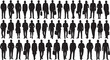 © png stock - Silhouettes of Business People Standing in Rows