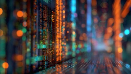 Poster - Digital Highway: A mesmerizing perspective of a futuristic digital landscape, with intricate circuits and vibrant, blurred lights that create a sense of dynamic energy and complex connectivity.