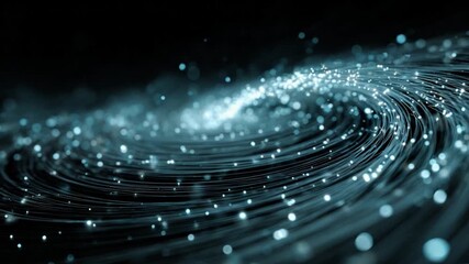 Poster - Whirlwind of Digital Light: A mesmerizing display of swirling light particles creating a digital representation of the universe. This image evokes the mystery of space, and wonder of technology.