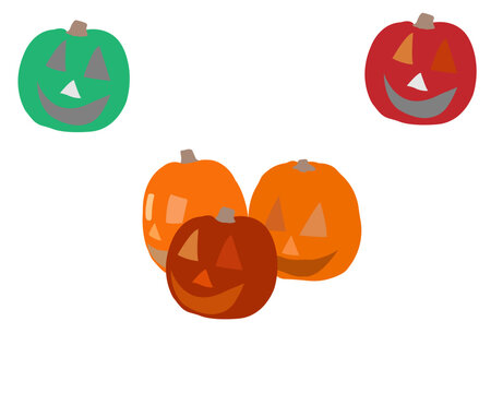 A cheerful pumpkin wearing a witch hat, surrounded by flying bats, spooky ghosts, cobwebs, candy, and a haunted house under the full moon—perfect for festive Halloween-themed graphics.