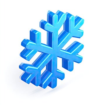 3D rendered blue snowflake icon