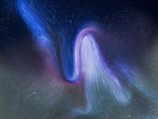 Aufkleber - Beautiful abstract blue wave pattern with smooth curves and textured overlay