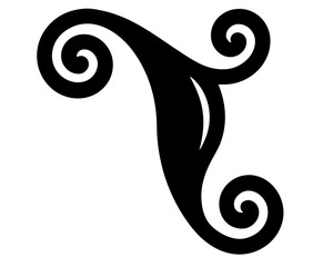 Fototapete - Elegant black tribal swirl design captures dynamic movement and organic beauty for modern branding