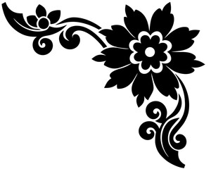 Poster - Elegant black floral flourish adds ornate vintage charm to invitations, cards, and decorative projects.
