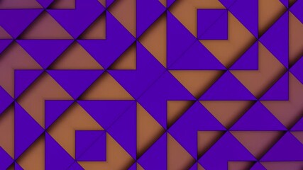 Poster - Minimalist op art animation of triangles rotating and transforming in a loop. Bright color palette emphasizes dynamics and visual rhythm. Symmetrical composition. 3d rendering 4K