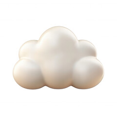 Fototapete - 3d icon Glossy peach cloud rendering visual weightlessly, creating soft pastel floating element against transparent background