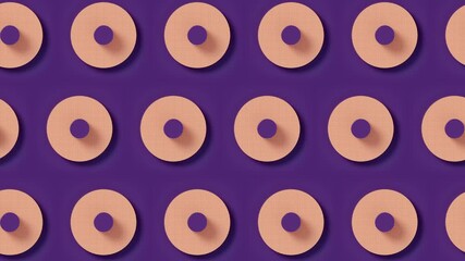 Poster - An abstract background with synchronous morphing of relief figures. Bright contrast of peach and purple. Seamless, cyclical, and satisfying animation in a pop art style. 3d rendering 4K