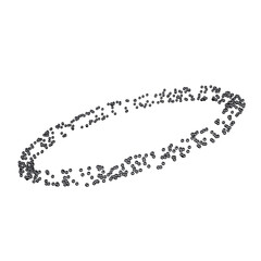 Fototapete - Abstract metal particles simulation ring 3D shape isolated. Futuristic chrome particles circle element