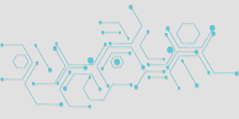 Bright blue hexagon pattern abstract background with futuristic and modern technology concept. Vector background in technology concept for websites, certificates and presentations.