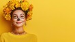 © mashimara - Día de los Muertos Beauty: Captivating close-up of a woman adorned with traditional sugar skull face paint and a floral crown, embodying the spirit of Día de los Muertos.