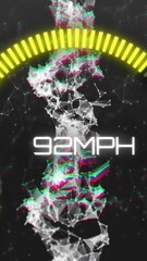 Poster - Speedometer animation showing 98 MPH over abstract DNA strand and digital connections