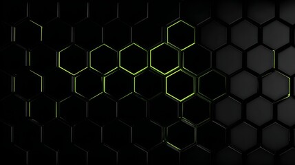 Poster - Geometric Structure of Honeycomb Mosaic Tiles with Luminous Patterns and 3D Details in Close-Up