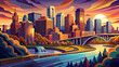 © ehsanollah - very Beautiful Panorama Minneapolis Minnesota at sunset on the Mississippi river,