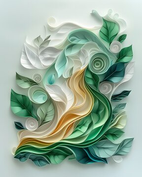 An abstract blue and orange floral vector wallpaper with decorative swirling elements and space for text