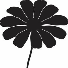 Aufkleber - silhouette of a flower with large petals and a stem isolated on a white background vector illustrati