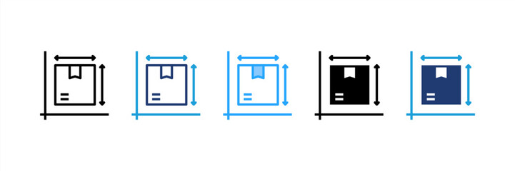 Size icon set multiple style collection