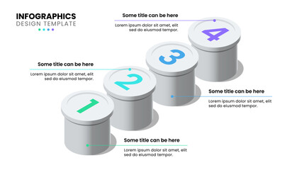 Poster - Infographic template. 4 columns with numbers and text