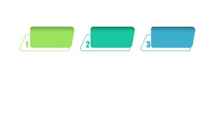 Canvas Print - animated video of business infographics multicolor shape 4 and 6 steps for workflow, presentation, 4