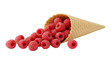 © Анастасия Макевич - Waffle cone filled with ripe raspberries png isolated on transparent background