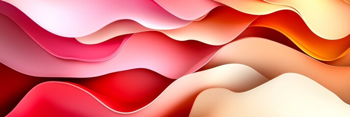 Poster - Elegant and Soft Wave Texture Pattern in Pastel Gradient Colors for Minimalist Background Design