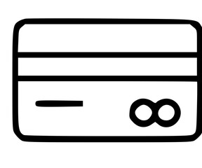 Aufkleber - Simple black outline drawing of a credit card.