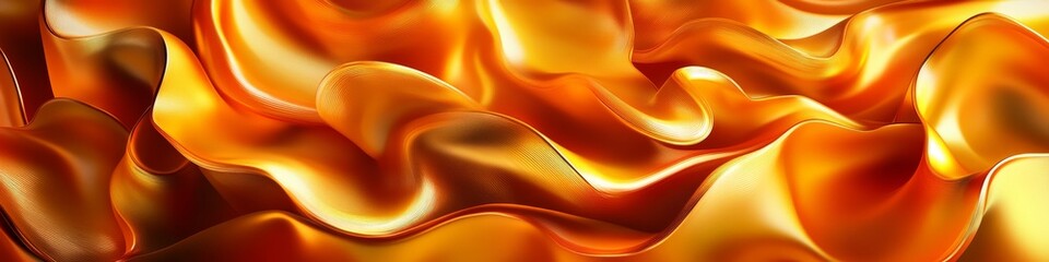 Poster - Luxe Gold Surface of Liquid Metal Glossy Foil Texture with Shiny Waves and Bright Illumination