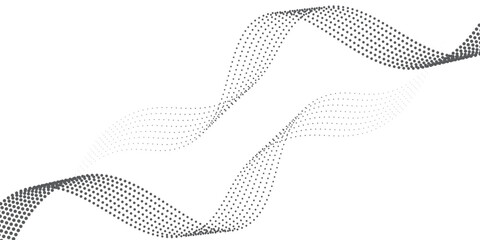 Fototapete - Abstract gray wave vector banner template