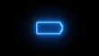 © MD. SOBUS ALI - Neon line battery charging icon illustration. Neon blue power button icon on black background.