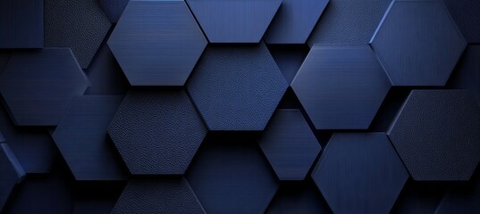 Poster - Elegant Blue Hexagon Geometric Pattern Texture Background for Modern Design and Creative Projects