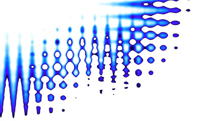 Poster - Abstract blue halftone graphic with geometric shapes and a textured background design. Overlay png transparent background