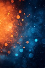 Poster - Dynamic Interplay of Warm Orange and Cool Blue Bokeh Lights on a Modern High Contrast Canvas Design
