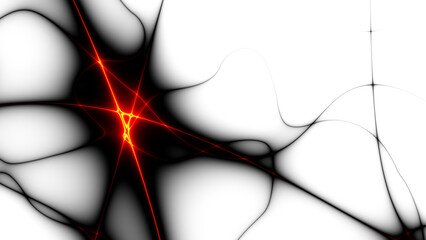 Poster - Red futuristic technology background with organic motion. Energy overlay lines background