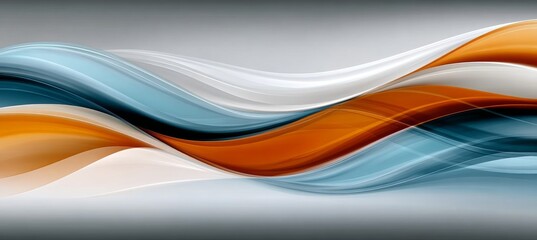 Poster - Dynamic Energy with Elegant Wave Pattern in Soft Gradients, Abstract Illustration for Modern Spaces.