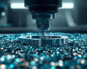 Poster - CNC Technology in a Modern Metal Workshop for Precision Engineering and Production Efficiency