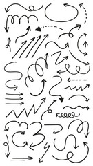Poster - PNG Hand-drawn arrows and lines in a playful, sketchy style, set on transparent background