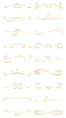 Poster - PNG Elegant gold decorative dividers collection set on transparent background