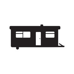 Fototapete - Mobile home silhouette vector flat illustration design