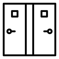 Leinwandbilder - Two doors with a square in the middle. The doors are open. The square is empty