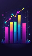 Poster - Stylized Financial Analytics Chart Showcasing Dynamic Growth in Modern Graphs for Stock Agencies