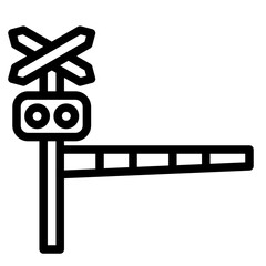 Leinwandbilder - The image is a black and white drawing of a railroad crossing sign