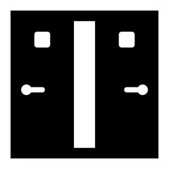 Leinwandbilder - Two doors with a square in the middle. The doors are open. The square is empty