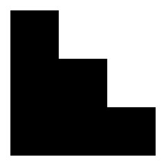 Leinwandbilder - Black and white image of a staircase. The staircase is made up of three steps. The image is simple